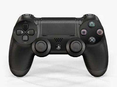 Sony PlayStation 4 Controller Black White Grey Colors Low-poly 3D model