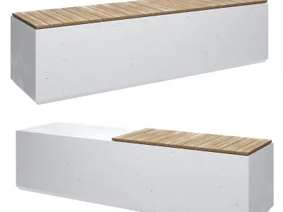 Concrete benches 3D model