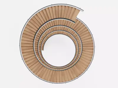 Spiral Staircase V1 - Modern Interior Stairs Low-poly 3D model