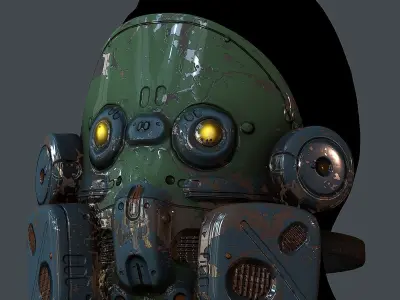 Gas mask helmet 3d model scifi  Low-poly 3D model