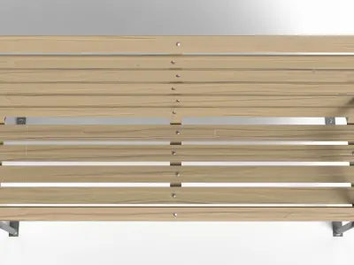 Realistic Park Bench Low-poly 3D model