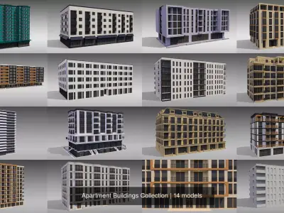 Apartment Buildings Collection 3D Model Pack