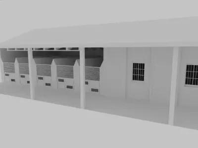 Horse Stable Low-poly 3D model