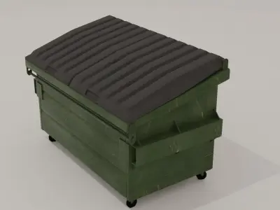 Dumpster garbage bin on wheels 3D model