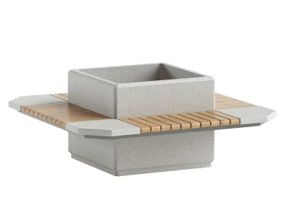 SQUARE PLANTER BENCH 227 3D model
