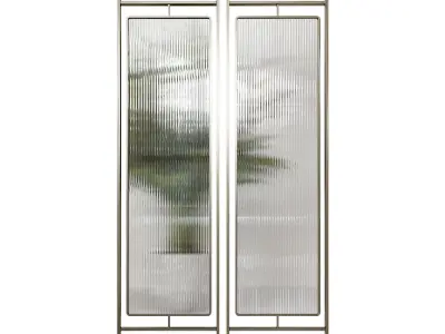 Partition 2 pair of mirrors hanging on wall 3D model