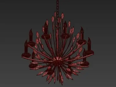 Feerie chandelier in gold and crystal 3D model