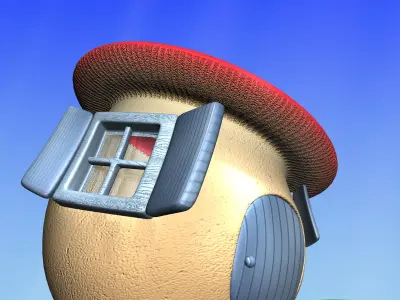 Cartoon Mushroom Village Low-poly 3D model