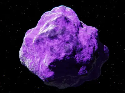 Realistic Procedural Asteroid - Space Rock 3D Model 3D model