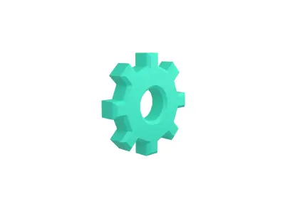Gear Symbol v2 003 Low-poly 3D model