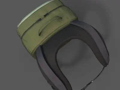 Backpack Camping Generic military color bag baggage pockets  Low-poly 3D model