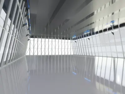 Sci-Fi Futuristic Corridor 2 Concept hall Sci Fi Exhibition 3D model