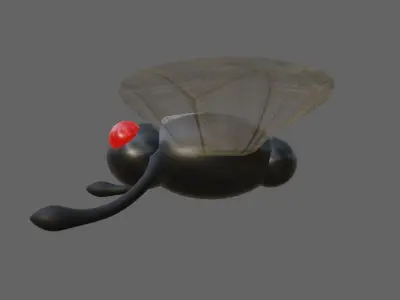 Alien Little Mosquito Low-poly 3D model
