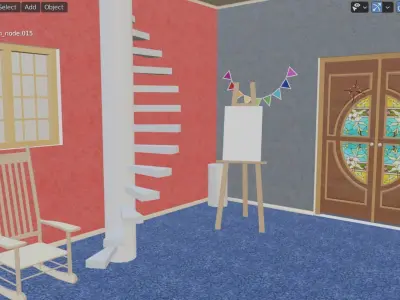 Entrance hall Low-poly 3D model