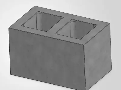 CMU Component Library Circa 1970 N II Double Corner Units 3D model
