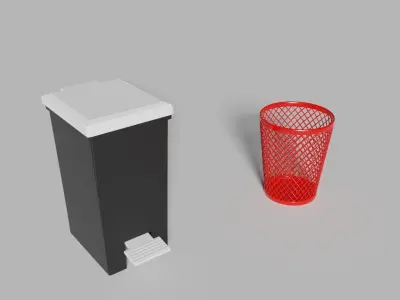 Low-poly Trash can Low-poly 3D model