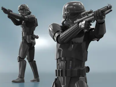  Star Wars Shadow Trooper with Blaster Shooting Pose 