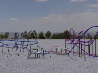  TWO Rollercoaster 3D Model Pack