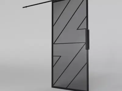 Decorative glass slide door 3D model