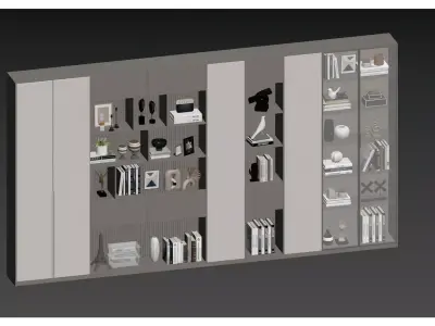Modern Light Luxury Bookcase 3D model