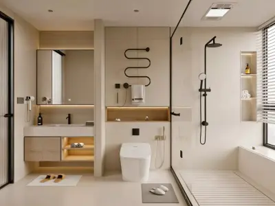 Modern Minimalist Bathroom 3D model