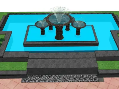 water fountain 3d sketchup model 3D model