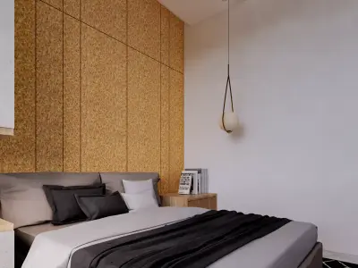 Minimalist Master Bedroom Interior Low-poly 3D model