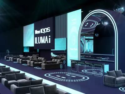 Futuristic Event Exhibition Stand - Product Launch Stage - PBR Low-poly 3D model