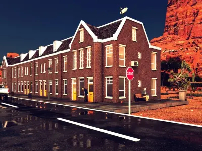 Motel Building Low-poly 3D model