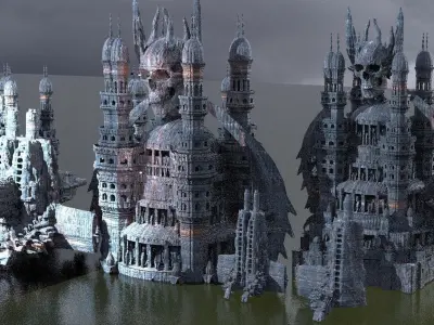 Ancient Evil Vizier necropolis towers 3D model