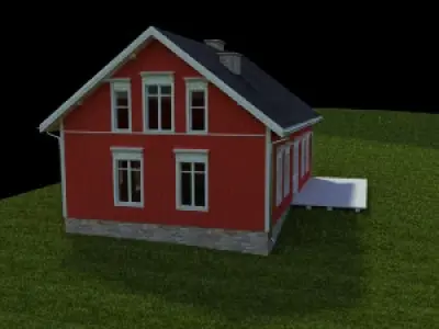 small Swedish house 3D model