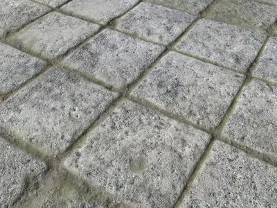 Old stone floor plates seamless PBR 3 3D model