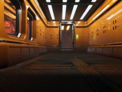 Modular Sci-Fi Corridor Design Kit Low-poly 3D model