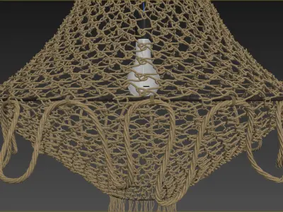 NATURAL JUTE HANGING CHANDELIER 3D model