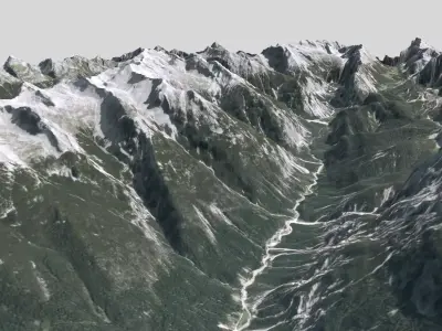 Mountain landscape Naturpark Karwendel Austria 3D model