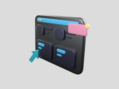 3D app web Icon Low-poly 3D model-11 Low-poly 3D model