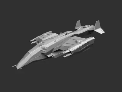 Space interplanetary cargo ship 3D print model