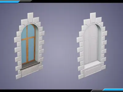 Building Architecture Element Textured Base Mesh 17 Low-poly 3D model