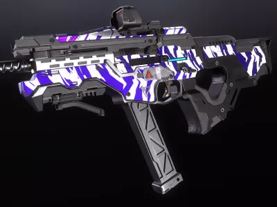 SCI -FI SMG UMP Low-poly 3D model