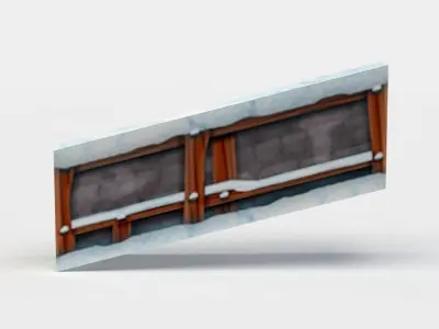 Rampart window with snow Low-poly 3D model