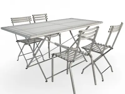 Foldy Metallic Outdoor Furniture 3D model