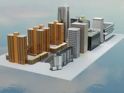 city 3d model 3D print model