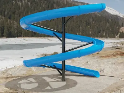 Water Slide 3D model Low-poly 3D model get
