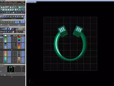 Square Top Open Ring with Stone-Ready Ends 3D print model