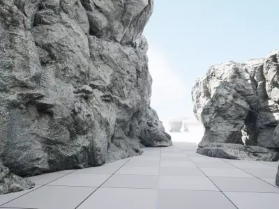 Cliff Rocks 02 Low-poly 3D model