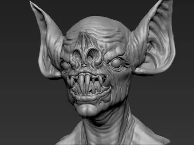 Bat Creature Bust 3D model