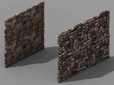 Brutal tribe - stone wall 9 3D model