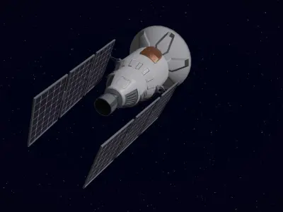 Animated Sci-Fi Satellite Low-poly 3D model