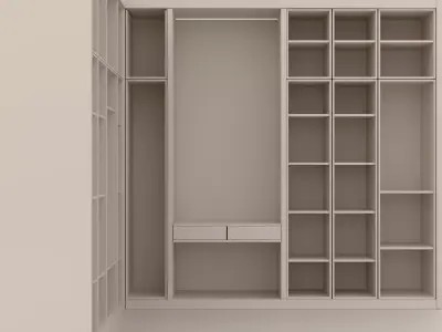 Modern Minimalist Wardrobe Interior Scene 3D model