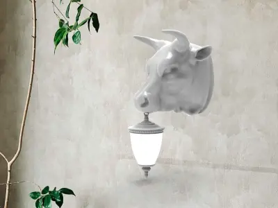 bull Head Wall Lamp 3D print model
